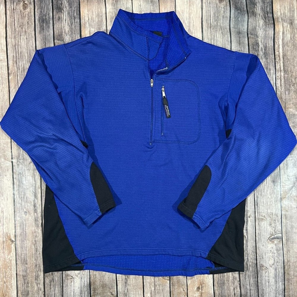 VTG Patagonia Regulator R1 Flash Pullover XL Blue USA Made Baselayer 40100 READ